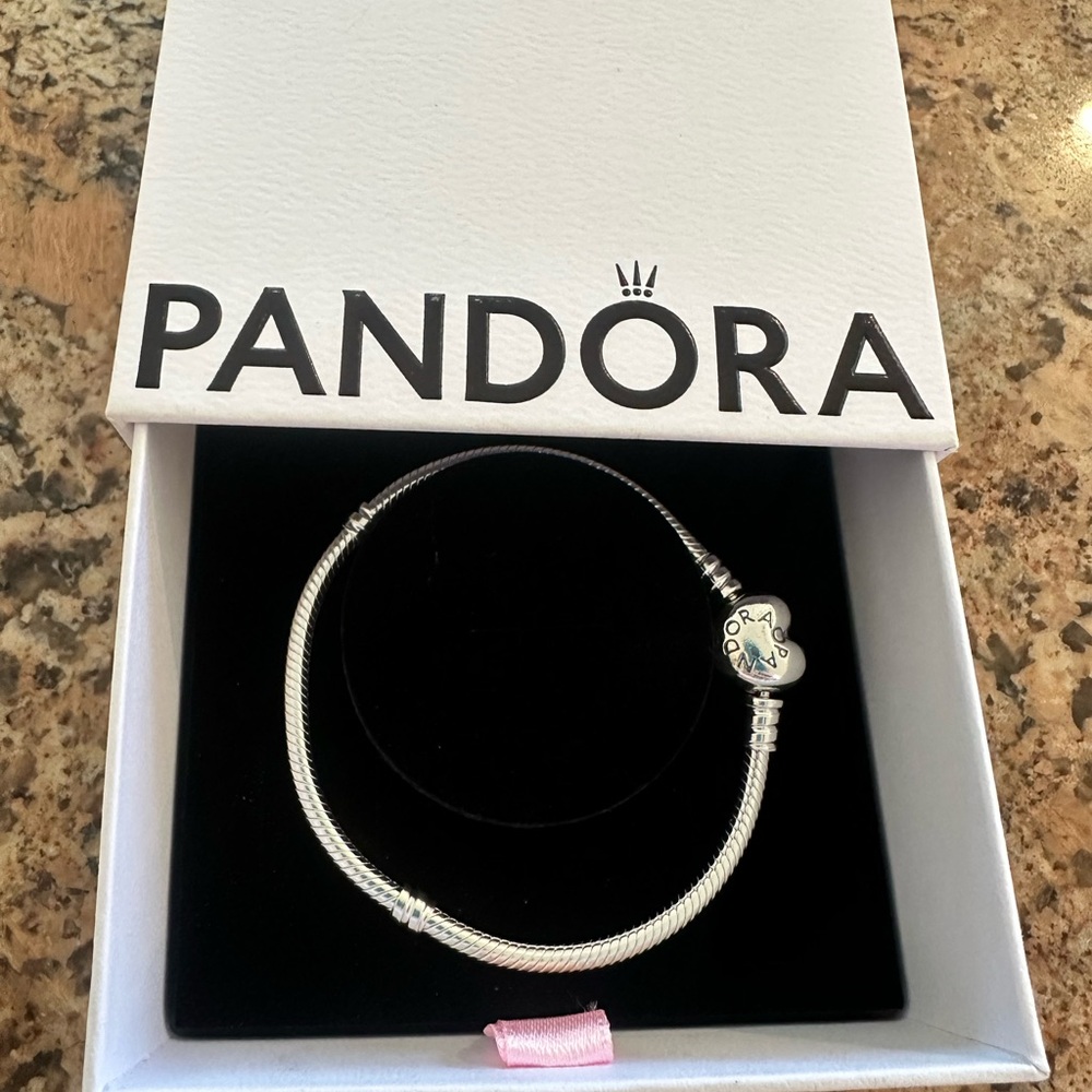 Pandora Silver Heart Charm Bracelet
